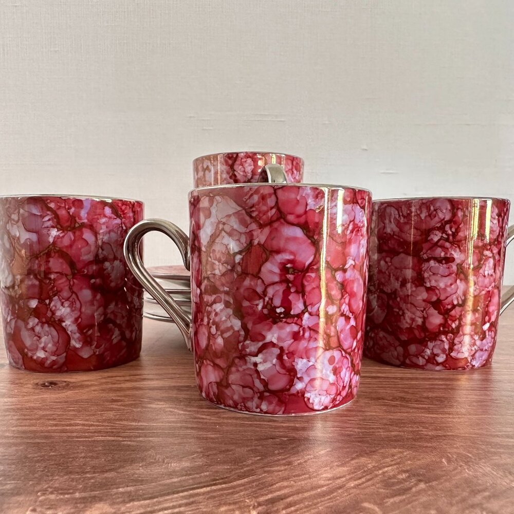 Hand Painted Espresso Cups Set Of Four 3.5oz By LSA International